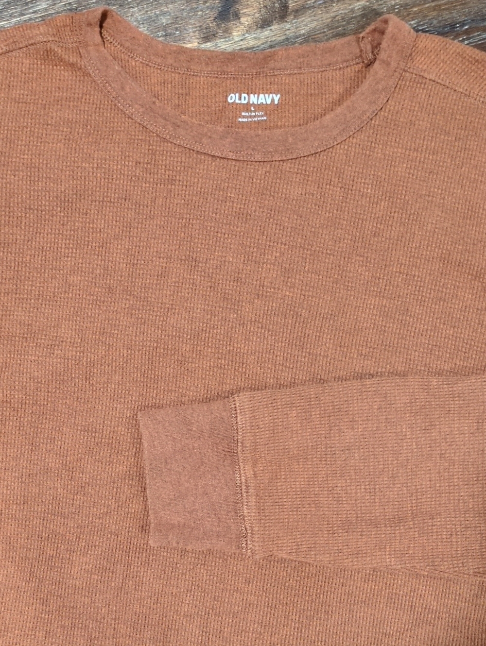 Old Navy Men’s Crewneck Thermal  Rust Brown Large